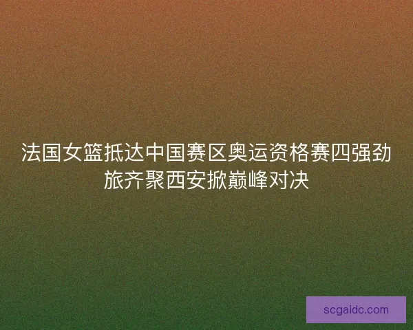 法国女篮抵达中国赛区奥运资格赛四强劲旅齐聚西安掀巅峰对决